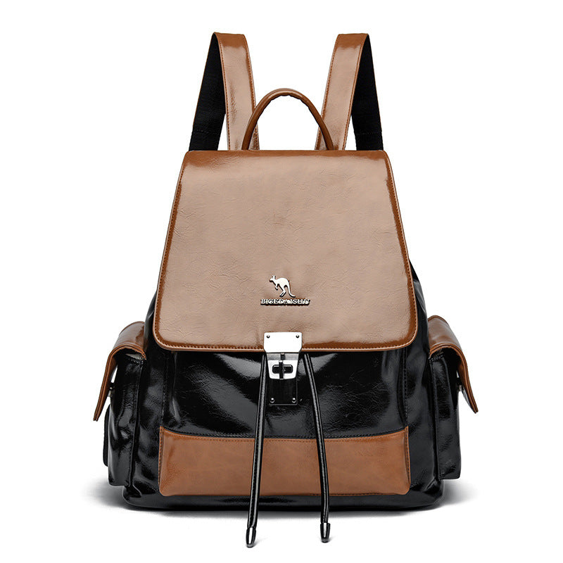 Stylish Multi-Pocket Leather Backpack