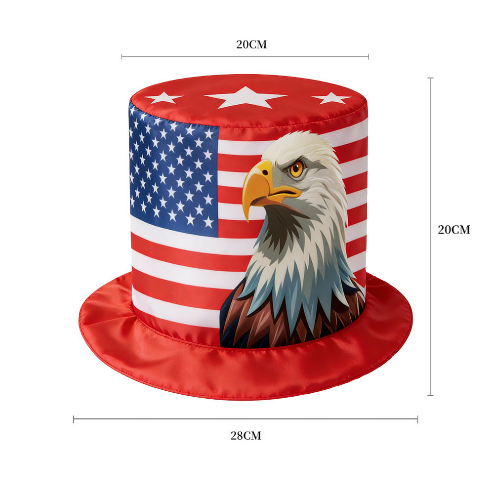 Women's nan Patriotic oversized novelty top hat with foam core and adjustable inner band Kalsten