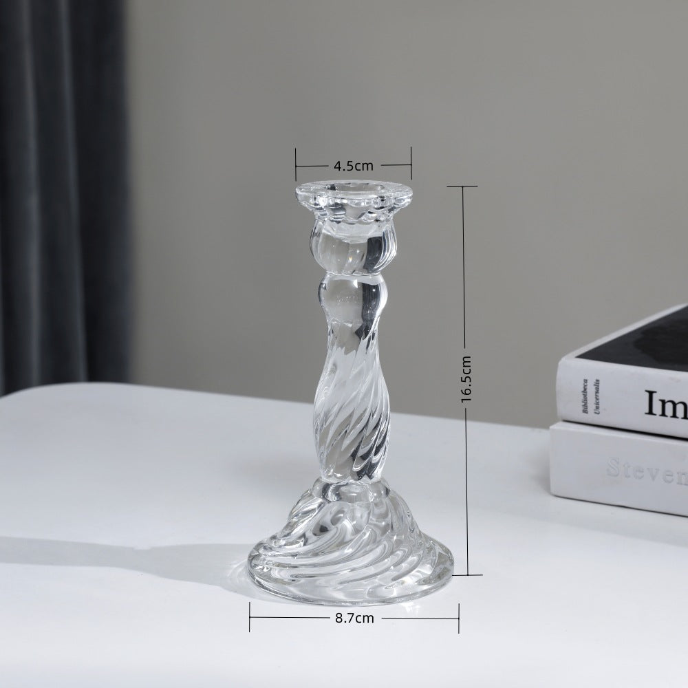 Tall Pressed Glass Decorative Candlestick Holder Kalsten