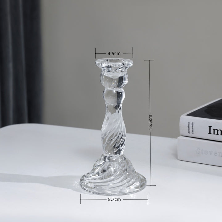 Tall Pressed Glass Decorative Candlestick Holder Kalsten