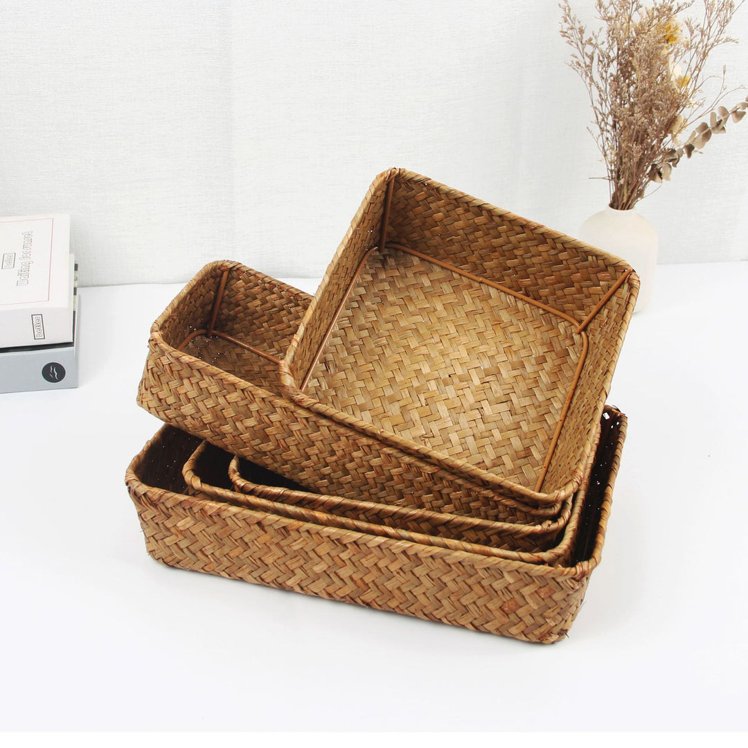 Woven Rectangular Storage Basket