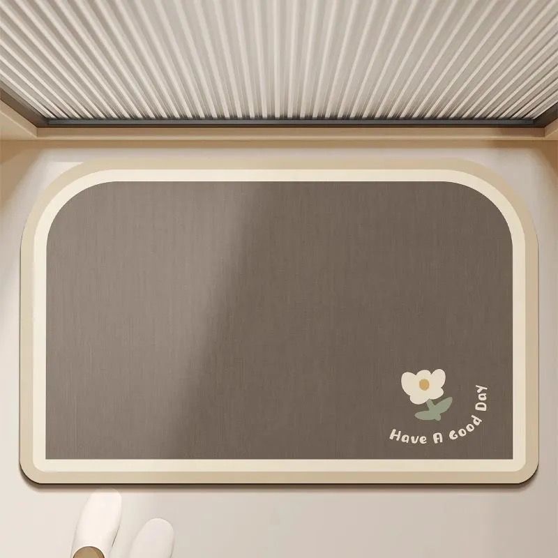 Elegant Floral Print Kitchen Mat