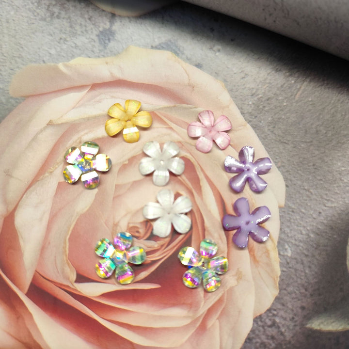Delicate acrylic flower appliqués Kalsten