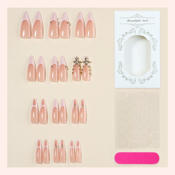 Elegant artificial nail set with unique embellishments Kalsten