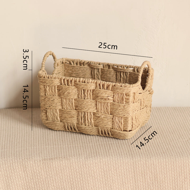 Handmade storage basket with practical handle Kalsten