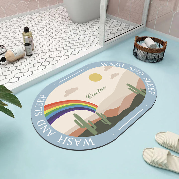 Modern Geometric Pattern Bath Mat