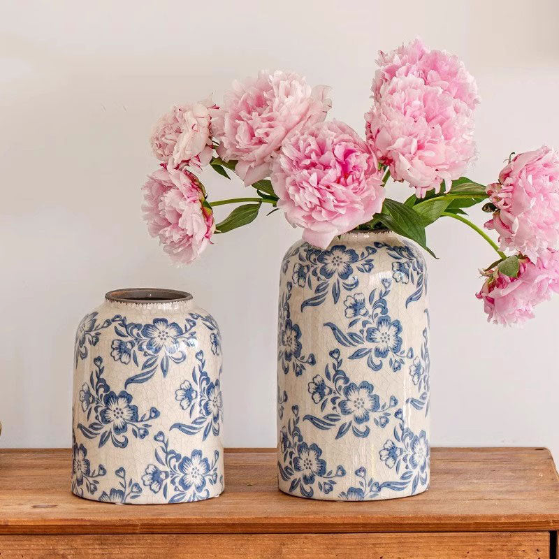 Floral Patterned Ceramic Home Decor Vase