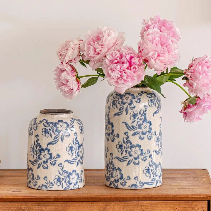 Floral Patterned Ceramic Home Decor Vase