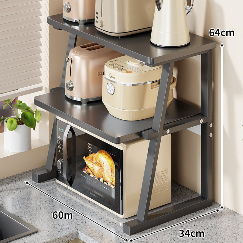 Two-Tier Compact Countertop Appliance Stand Elevated Shelf for Microwave and Small Kitchen Appliances