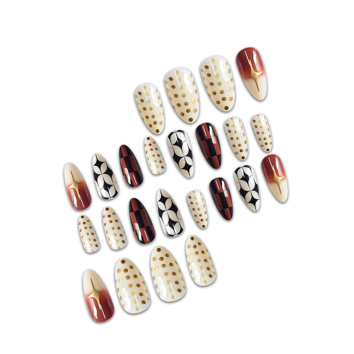 Stylish Stiletto Press-On Nails with Elegant Patterns Kalsten
