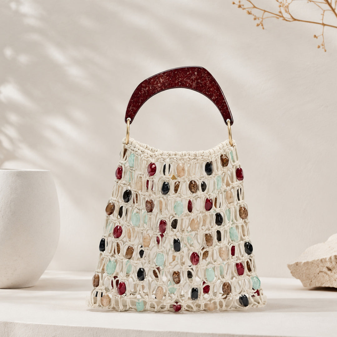 Exclusive Macrame Bag with Jewelry Details Kalsten