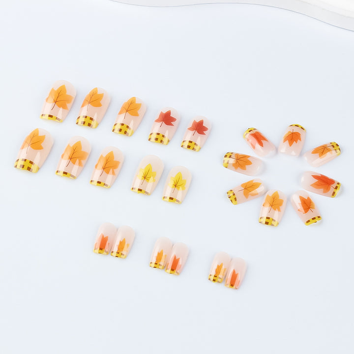 Seasonal Leaf-Themed Press-On Nails Kalsten