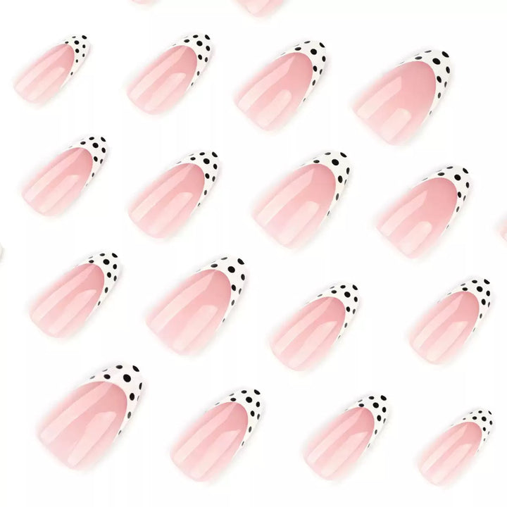 Acrylic Nail Set with Elegant French Design and Creative Dot Accents Kalsten