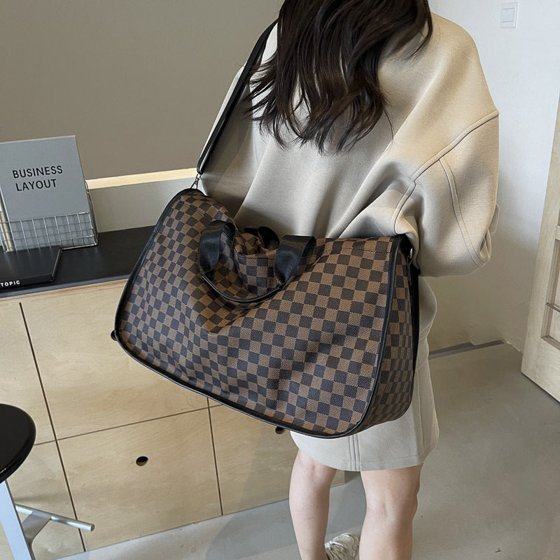 Stylish Checkerboard Travel Duffel Bag Kalsten