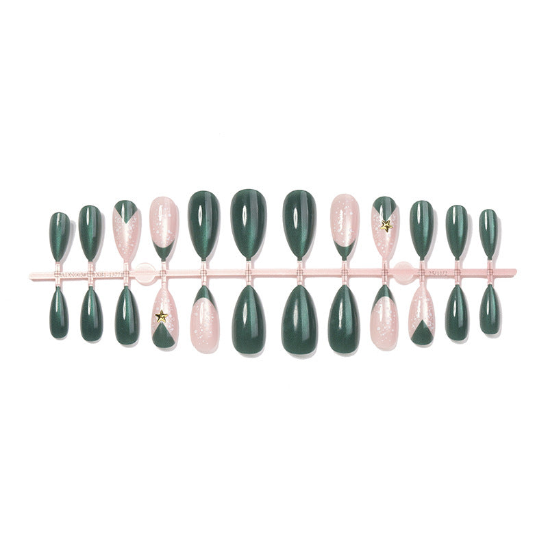 Deluxe Press-On Nail Set with Christmas-inspired Designs kalsten
