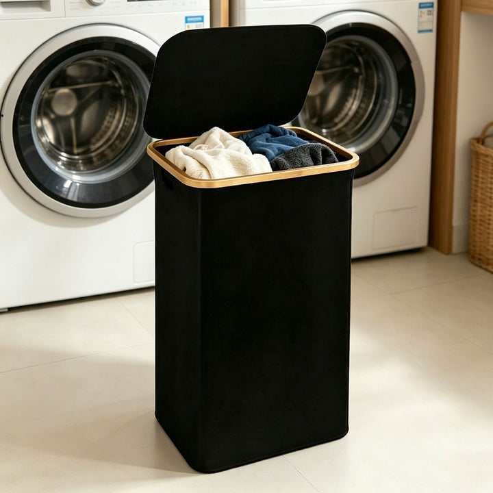 High-quality laundry basket with lid and handle Kalsten