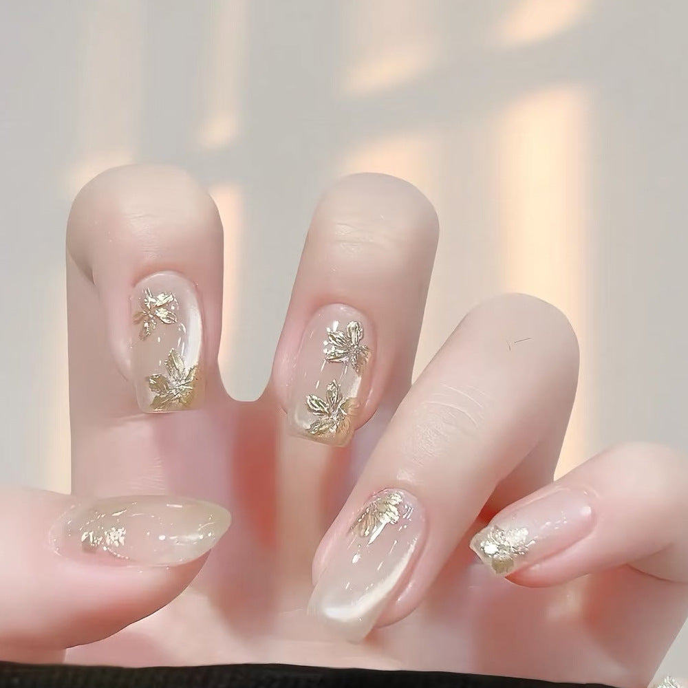 Artistic Floral-Embellished Press-On Nails Kalsten