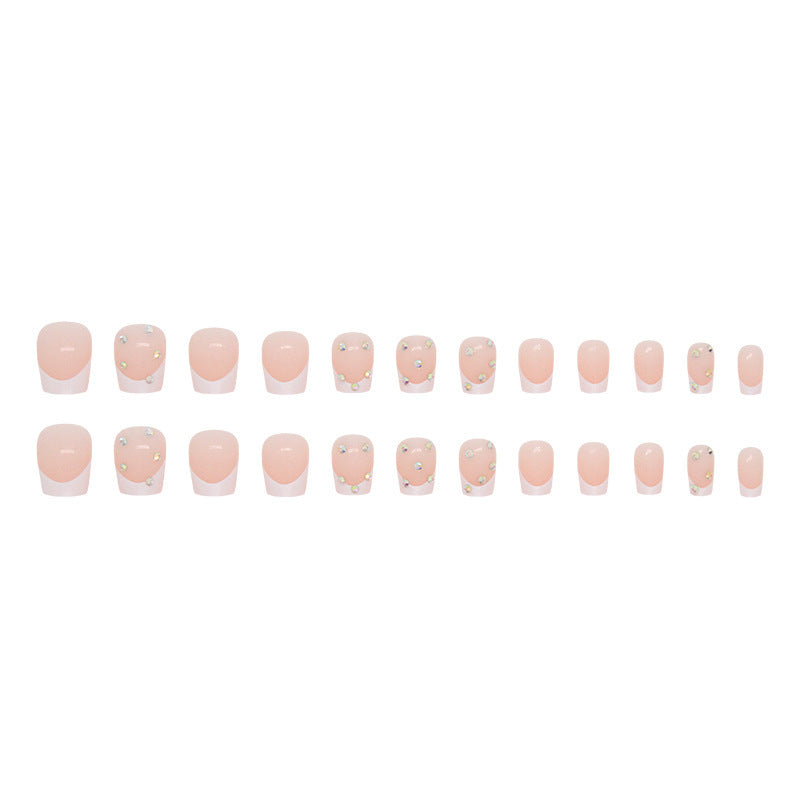 Elegant Rhinestone French Tip Nail Art Kalsten