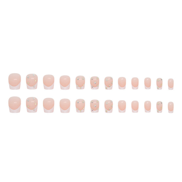 Elegant Rhinestone French Tip Nail Art Kalsten