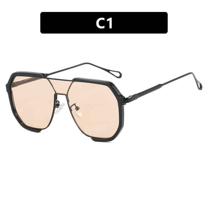 Ladies extravagant sunglasses in hexagonal design with transparent frame Kalsten