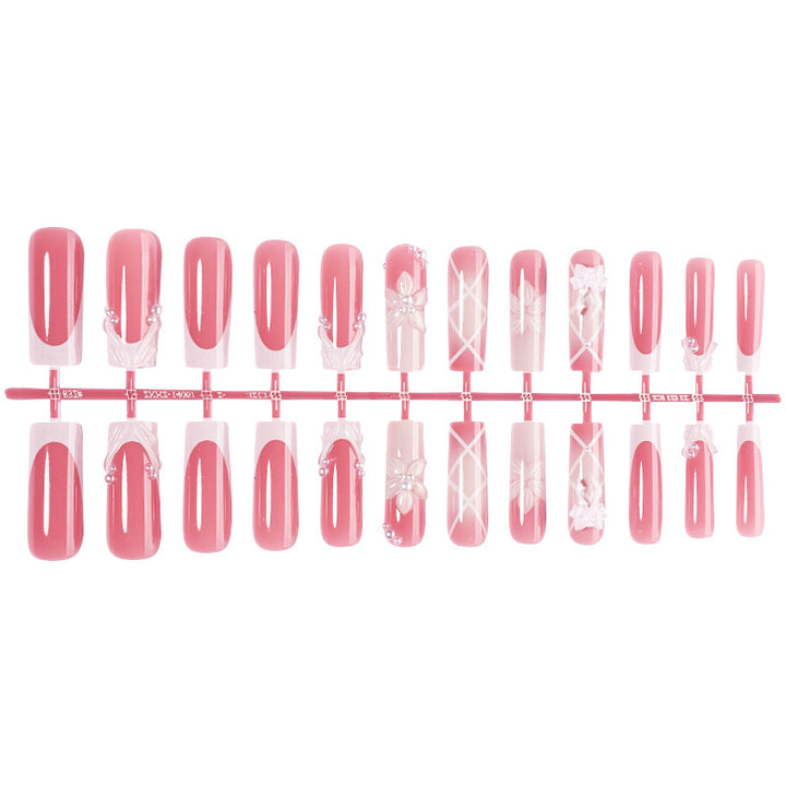 Elegant Press-On Nail Collection with Floral Accents Kalsten