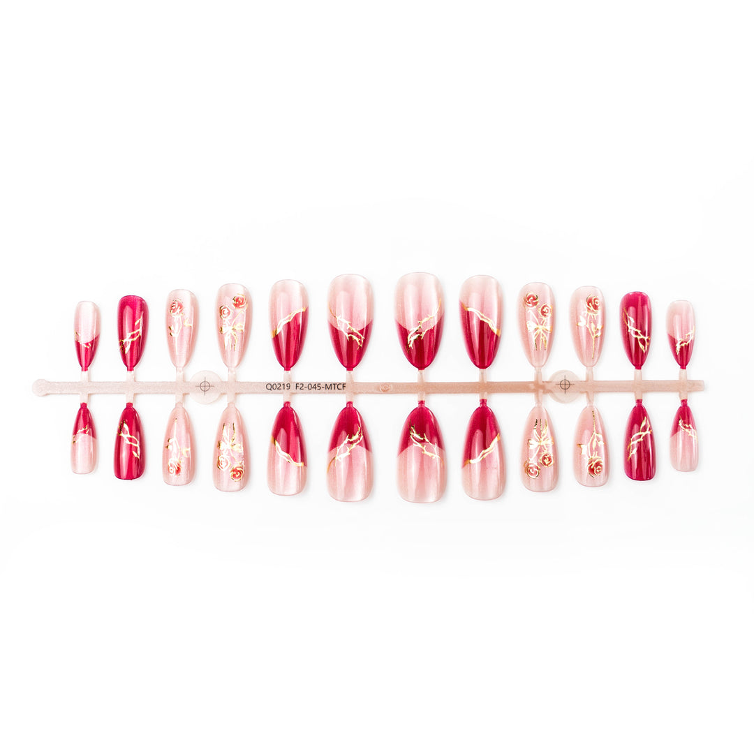 Artistic Rose-Inspired Press-On Nail Art Kalsten
