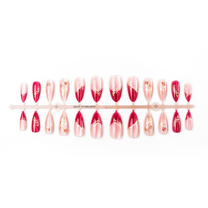 Artistic Rose-Inspired Press-On Nail Art Kalsten