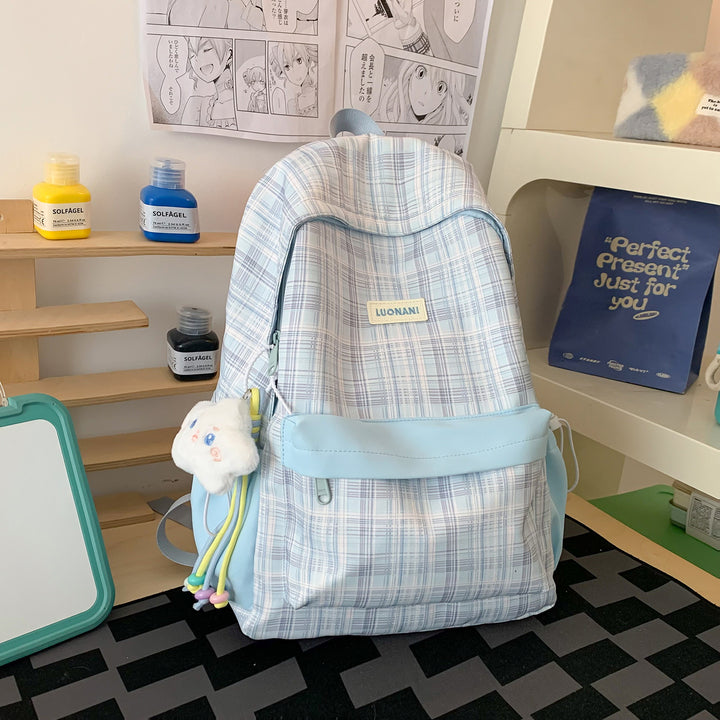 Chic Checked Casual Backpack Kalsten