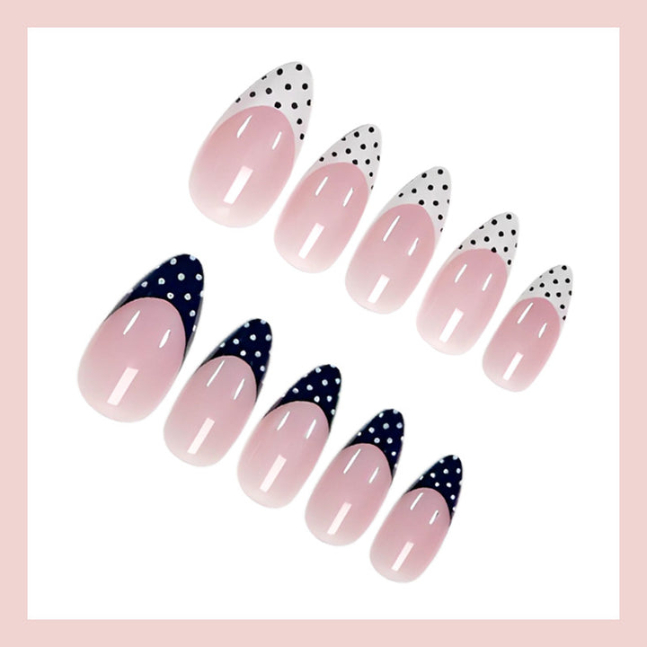 Artificial nail set with circular dots and modern tips Kalsten