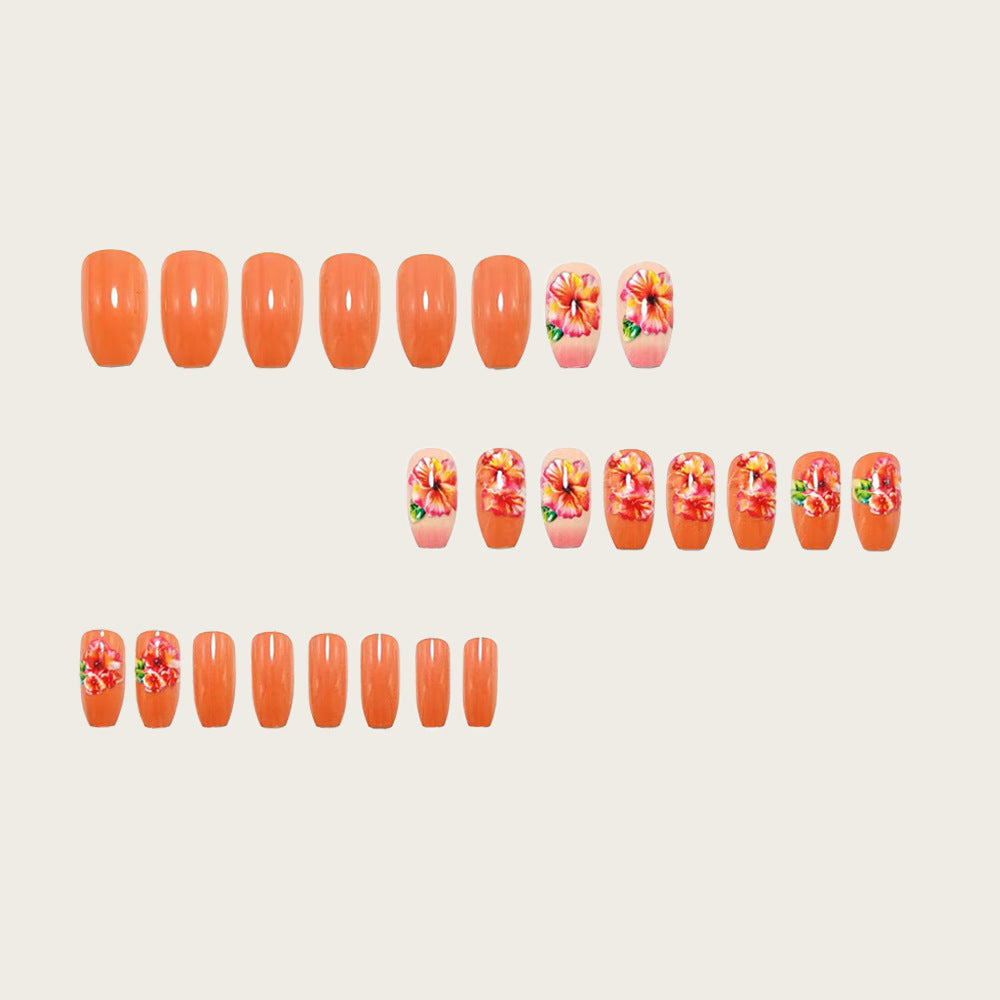 Artificial nails with floral drop design Kalsten