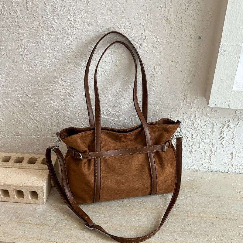 Versatile Suede Tote Bag