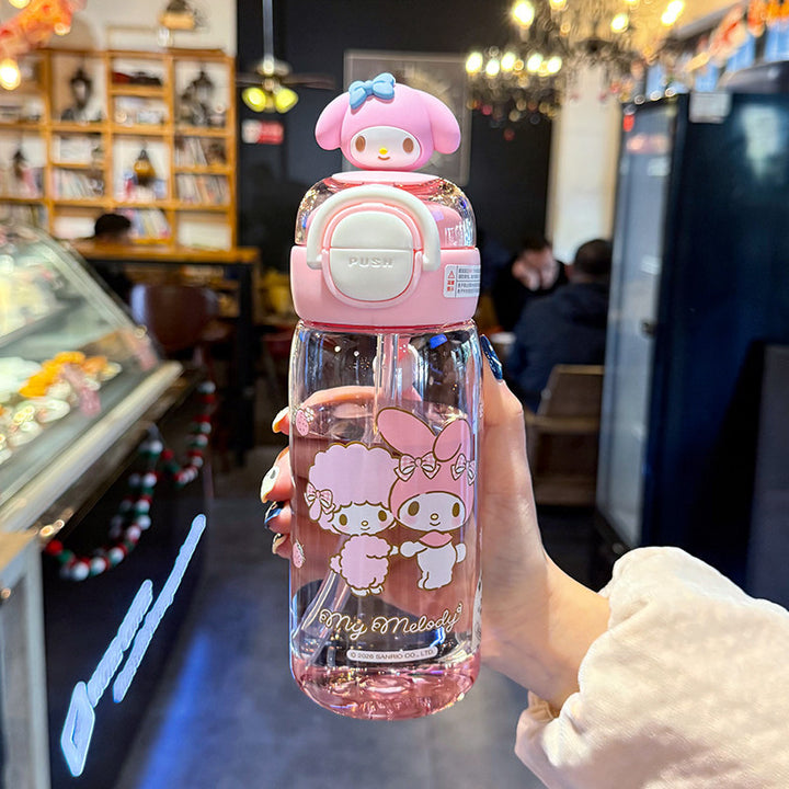 Women's water bottle with interactive lid and cute character design Kalsten