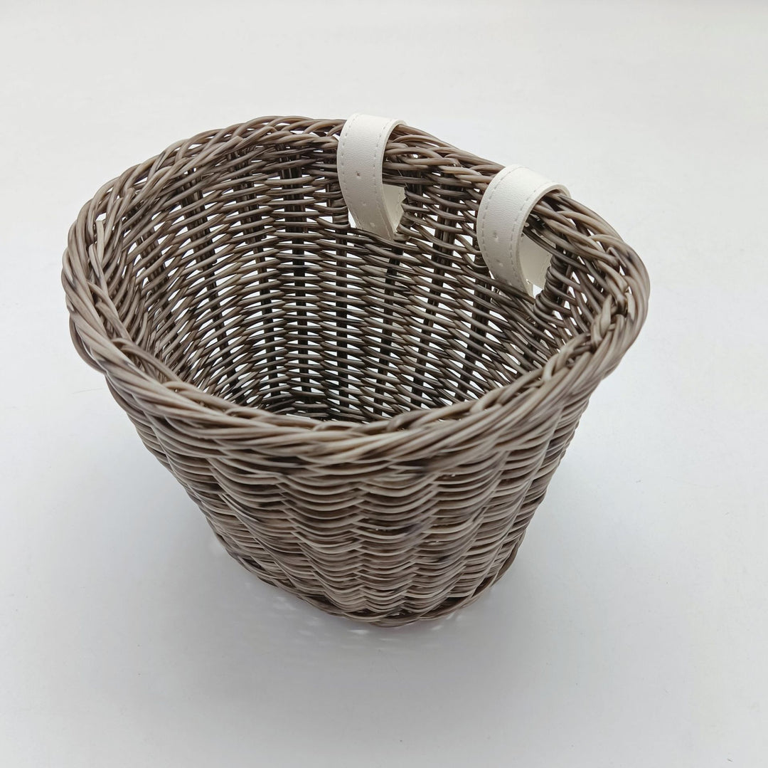 Decorative Woven Storage Basket with Leather Handles Kalsten