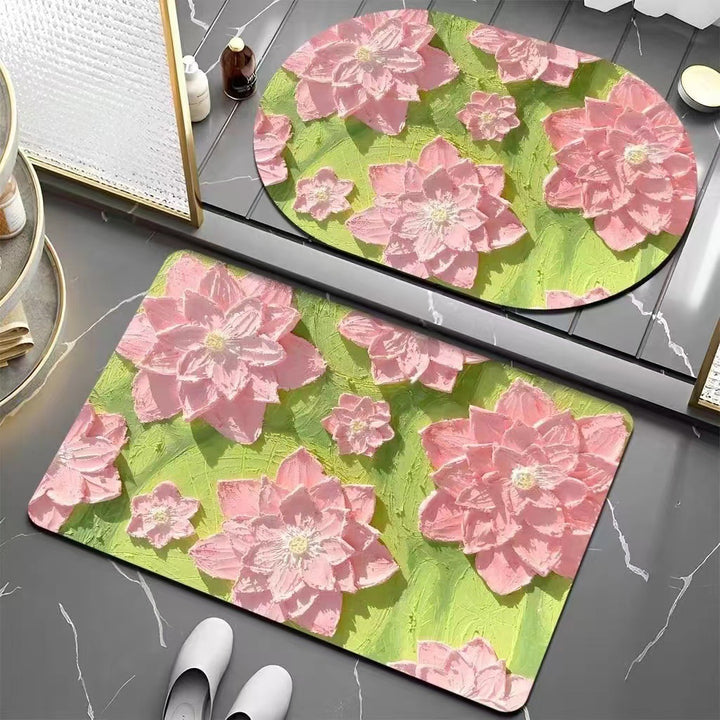Floral Patterned Bath Mat Kalsten
