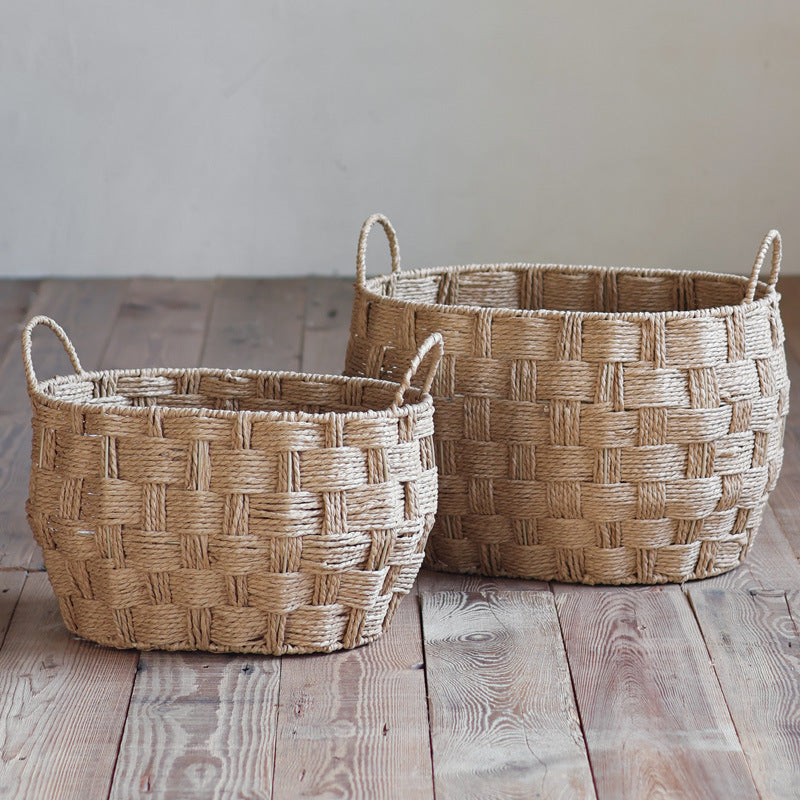 Decorative storage basket made of natural material Kalsten