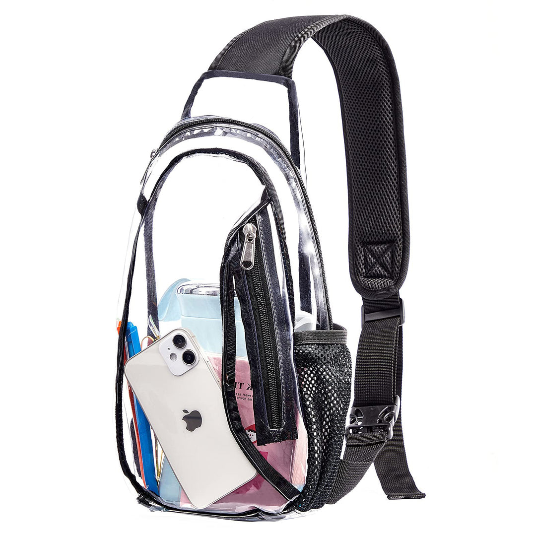 Unisex transparent sling backpack with multiple compartments Kalsten