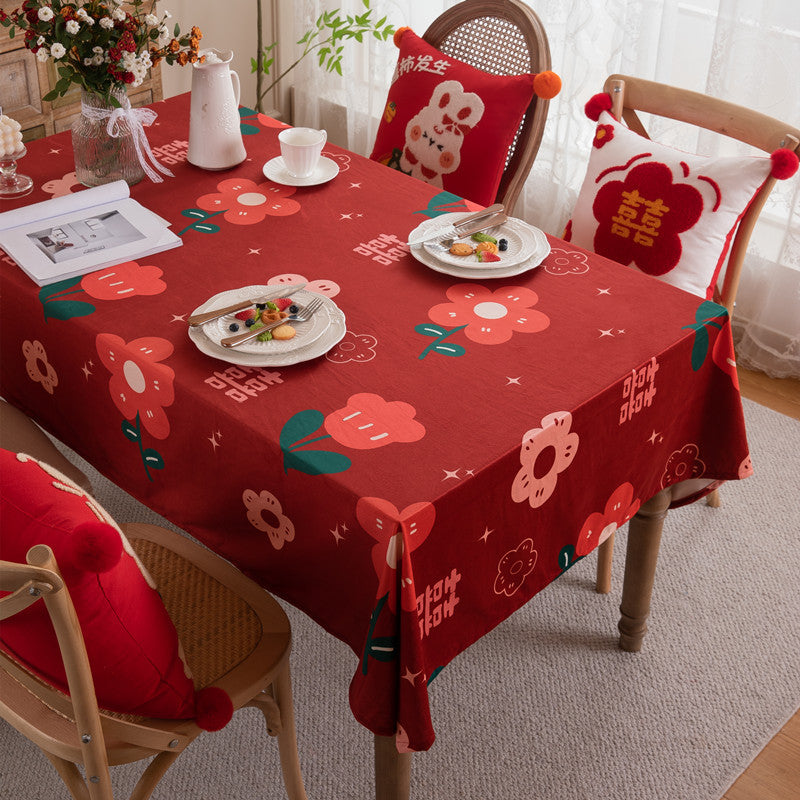 Vibrant Floral Print Table Cover