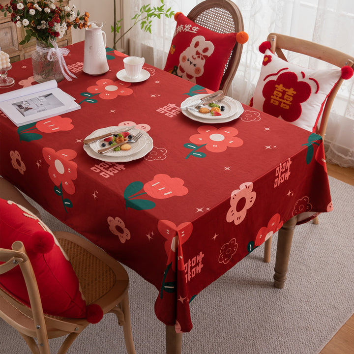 Vibrant Floral Print Table Cover