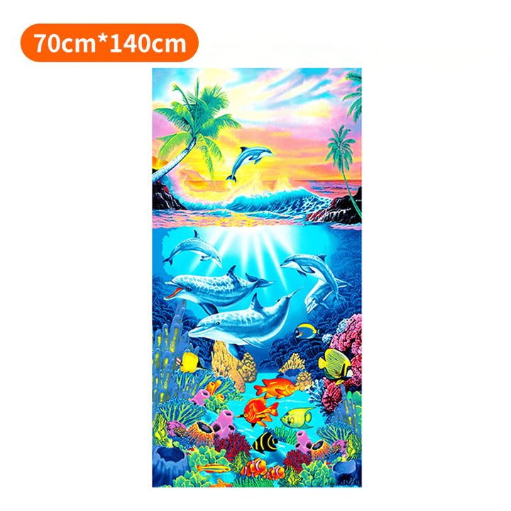 Beach towel with tropical flamingo pattern Kalsten
