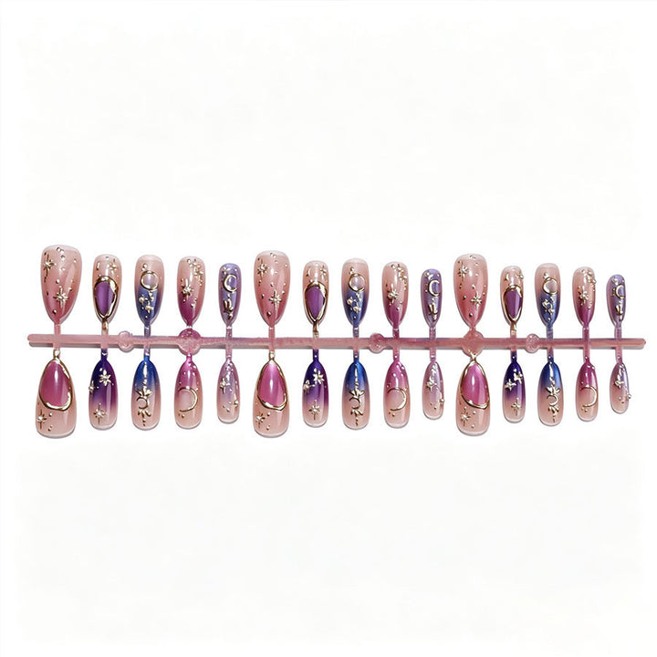 Elegant Press-On Nail Set with Artistic Detailing Kalsten