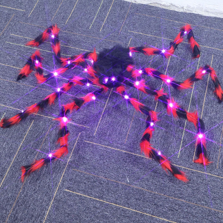 Creepy Halloween Spider Decoration with LED Lighting