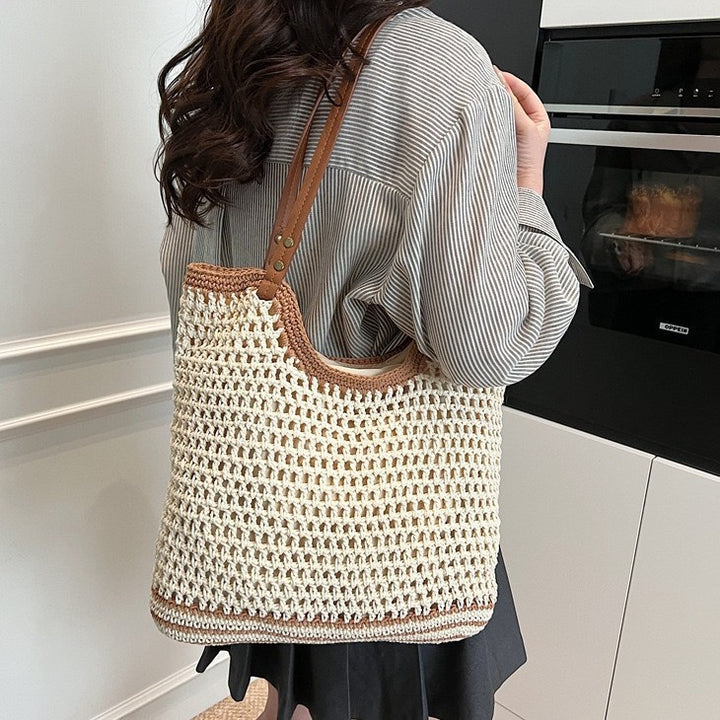 Handwoven beach bag with fine mesh structure Kalsten