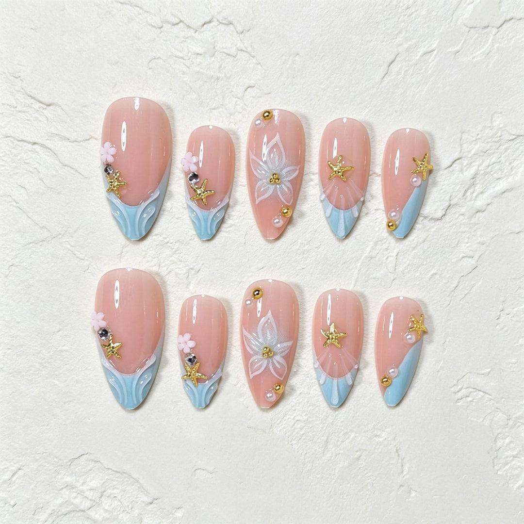 Artistic Butterfly-Themed Press-On Nail Art Kalsten