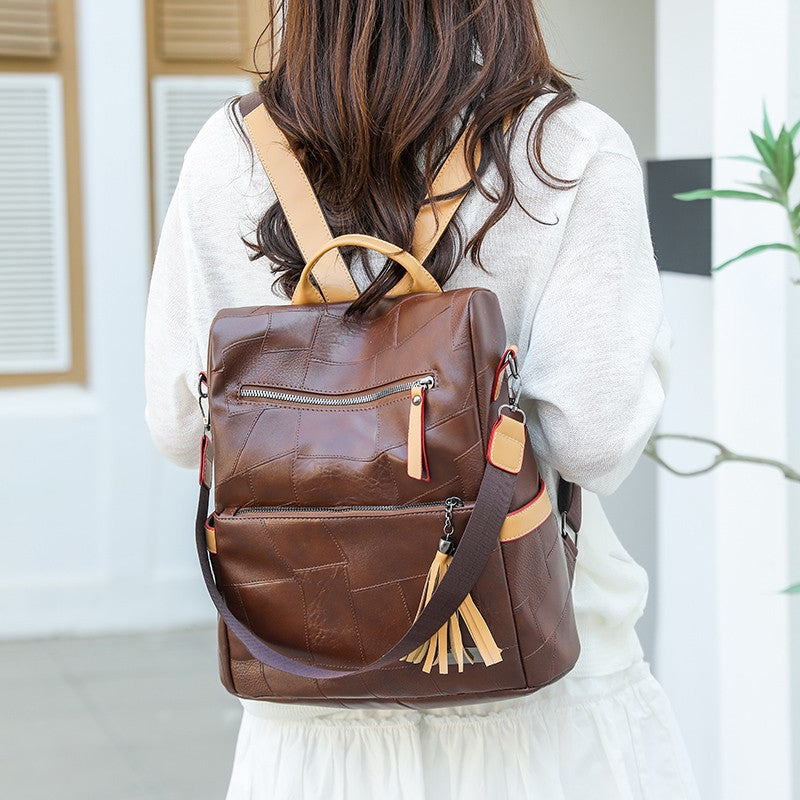 Textured Faux Leather Backpack Kalsten