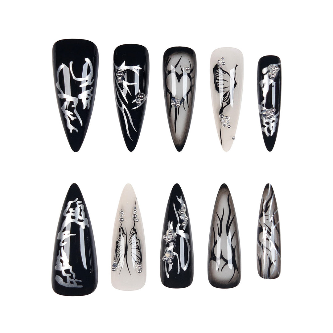 Gothic-Inspired Stiletto Press-On Nails Kalsten