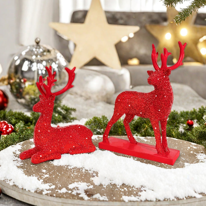 Glittering Reindeer Decorative Figure Kalsten