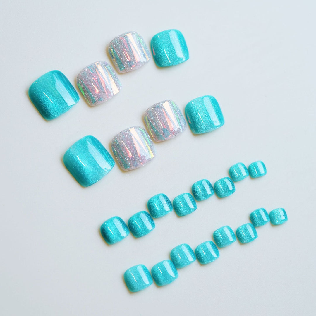 Glamorous Glittery Press-On Toenails