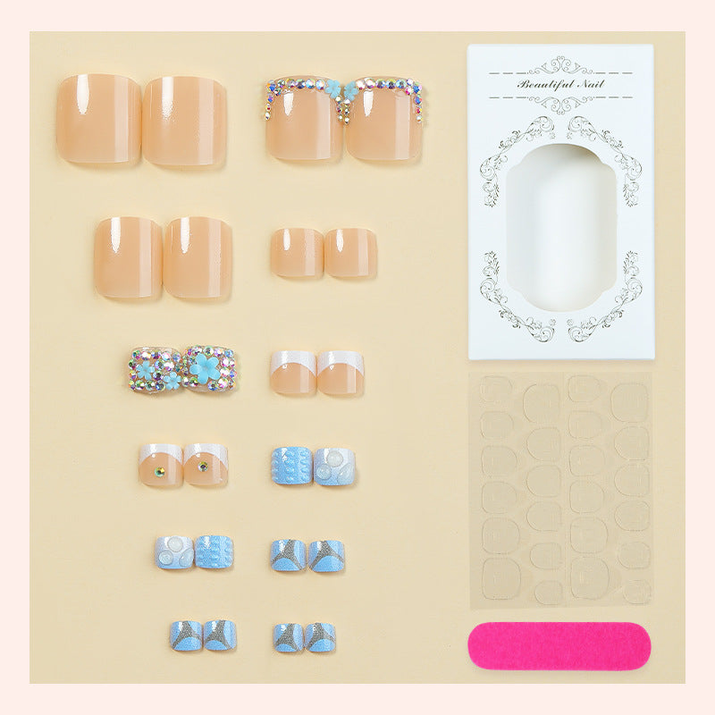 Decorative Press-On Nail Art Set with Sparkling Accents kalsten