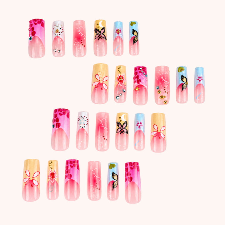 Artistic Floral Design Press-On Nails