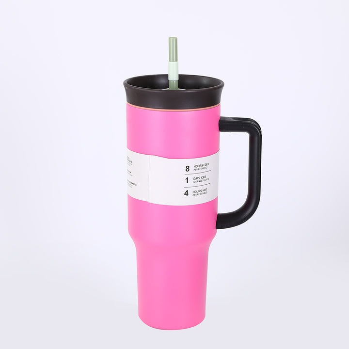 Ladies' insulated cup with practical drinking straw and ergonomic handle Kalsten